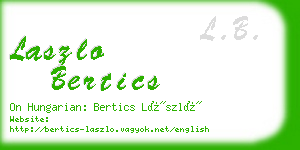 laszlo bertics business card